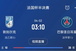 继续大撤退？法国杯半决赛敦刻尔克挑战巴黎，此前连续逆转法甲队